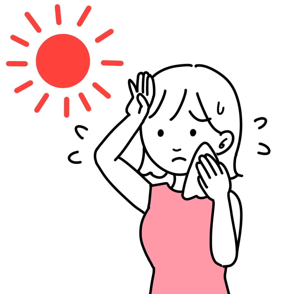暑くて辛そうな人のイラスト