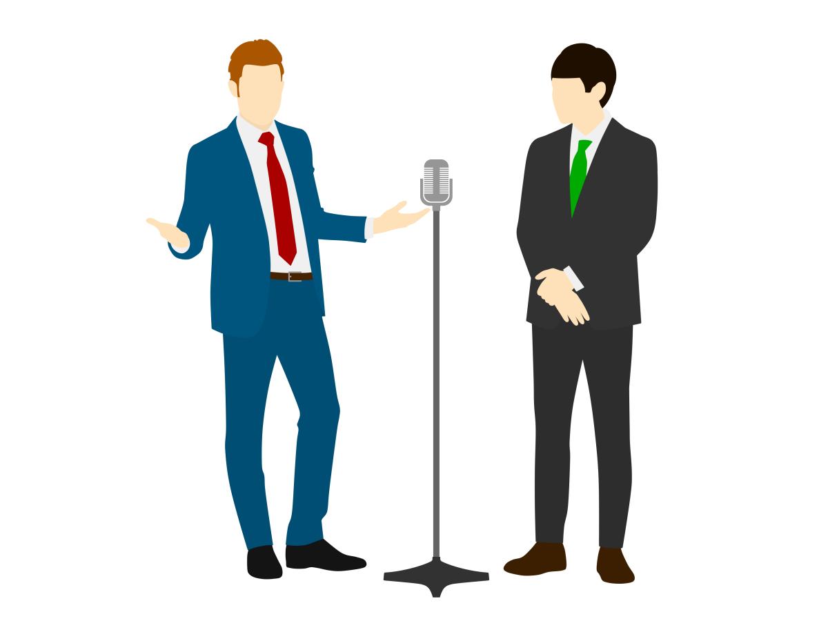 漫才をしている人のイラスト