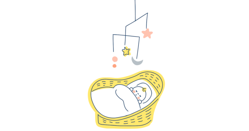寝ている赤ちゃんのイラスト